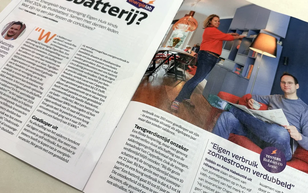 Onderzoek Eigen Huis: thuisbatterij verhoogt eigen gebruik zonnestroom met 30 procent